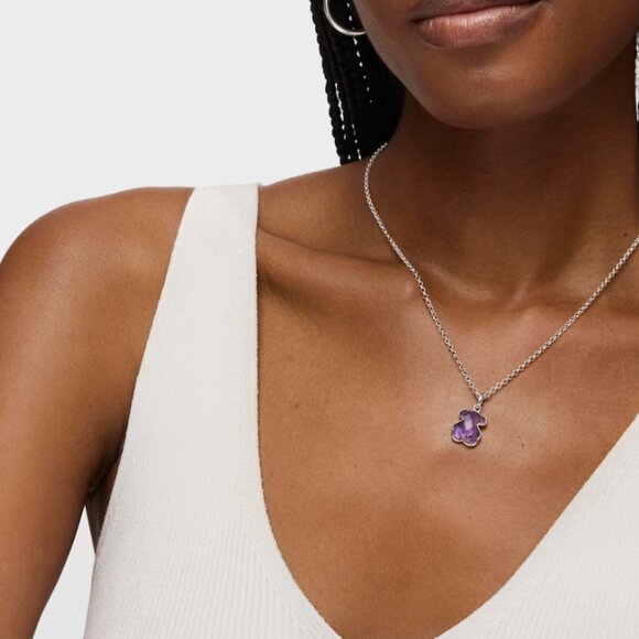 Tous Silver and Amethyst Icon Color Pendant - Picture 6 of 6
